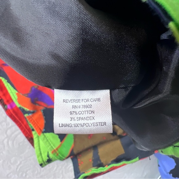 Erin Neon Multicolor Floral Print Spring Easter Full Zip Blazer Jacket Size XL - Picture 7 of 12